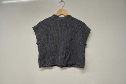 FP Beach (XS) Grey / Black Knitted Jumper UK 6 8 EU 34 36 100% Cotton - USED