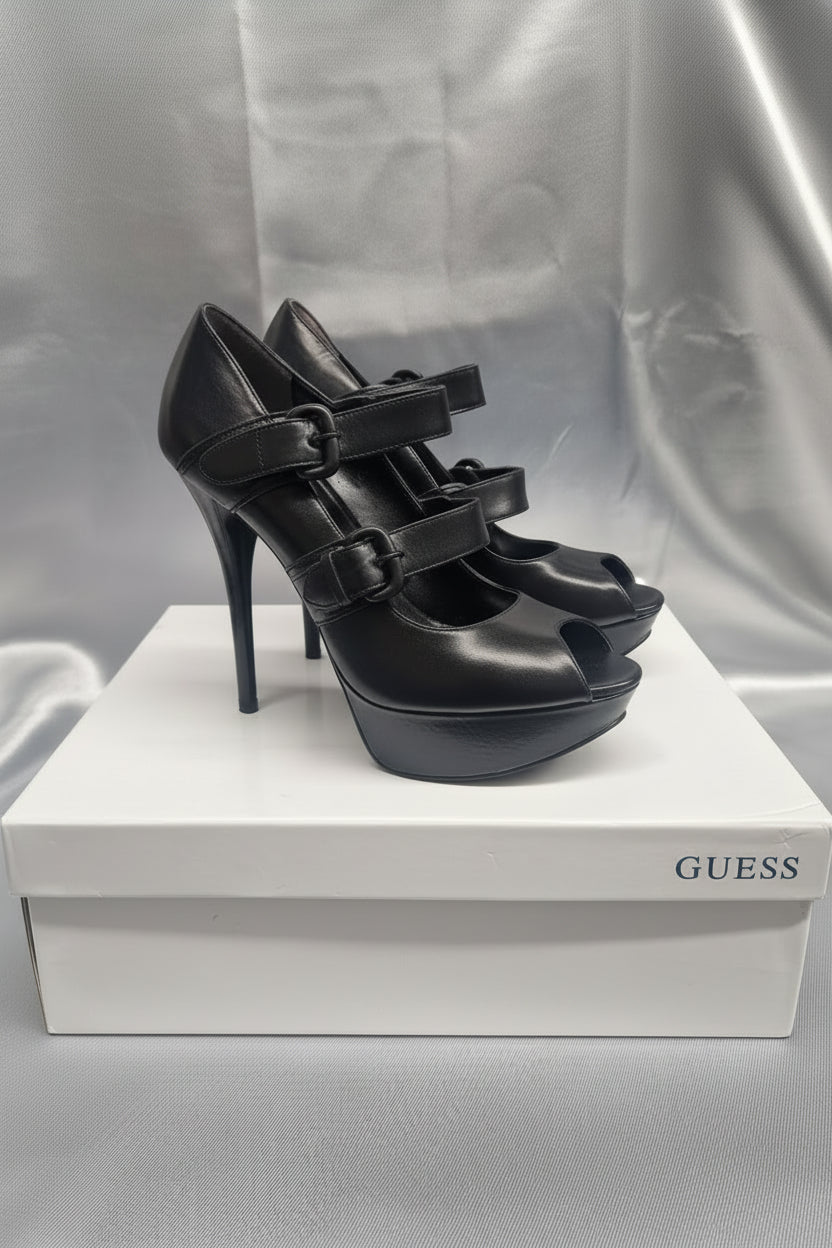 Guess Strappy Leather Stiletto Heels UK 5 EU 38 in Box - £94.50 - NEW