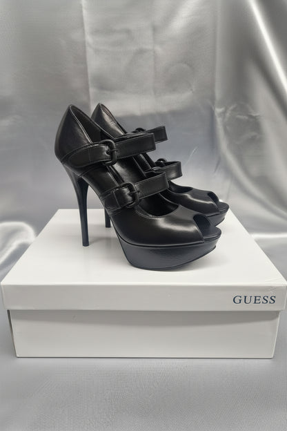 Guess Strappy Leather Stiletto Heels UK 5 EU 38 in Box - £94.50 - NEW