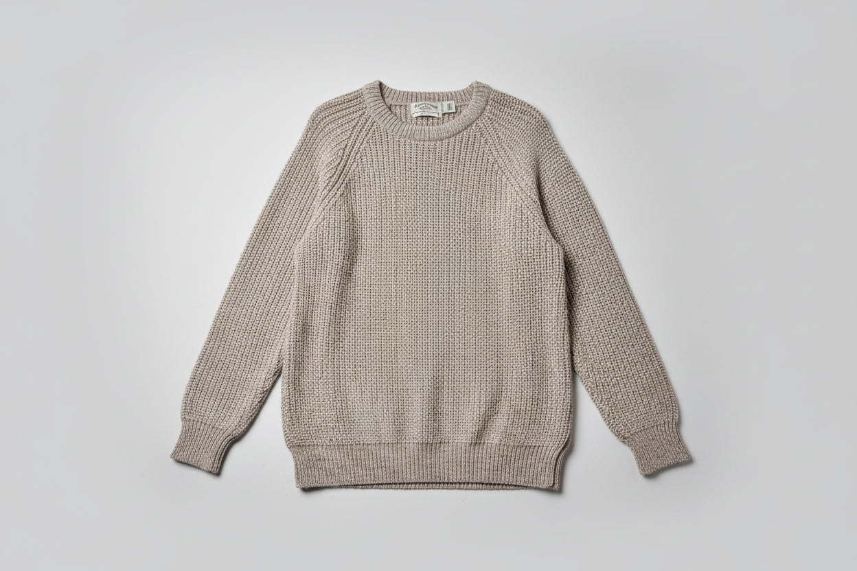 BNWT Aran Crafts Knit Jumper (XL) Beige Fisherman's Rib Crew Sweater - NEW