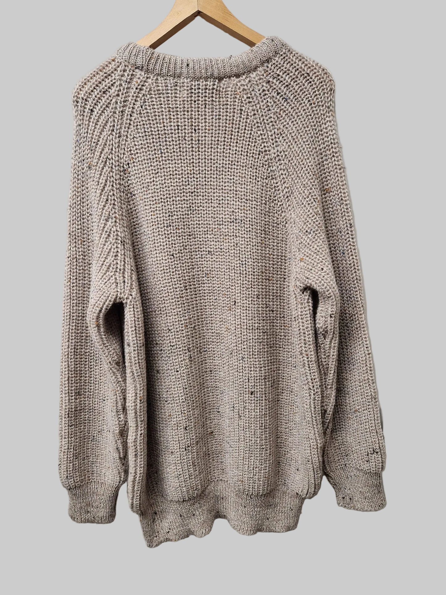 BNWT Aran Crafts Knit Jumper (XL) Beige Fisherman's Rib Crew Sweater - NEW