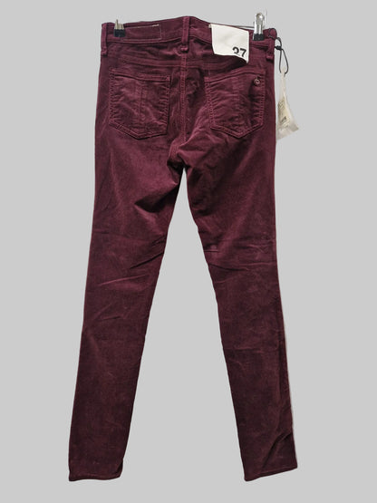 BNWT Rag & Bone (27) Burgundy Velvet Skinny-Trousers - Small - £215 - NEW