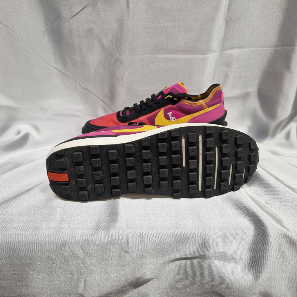 Nike Waffle Trainers UK 8.5 EU 43 Pink Mesh Lace-Up Sneakers - USED