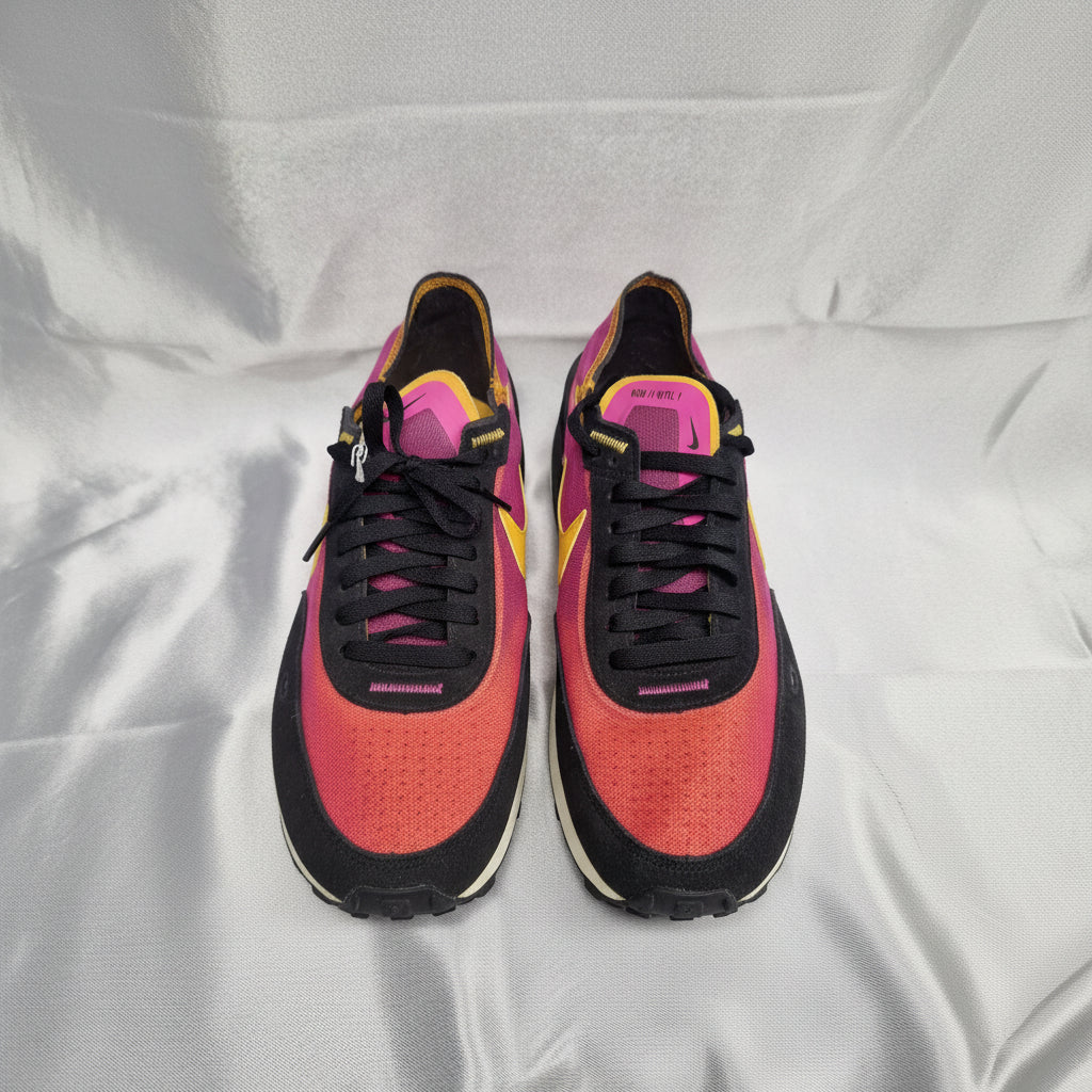 Nike Waffle Trainers UK 8.5 EU 43 Pink Mesh Lace-Up Sneakers - USED