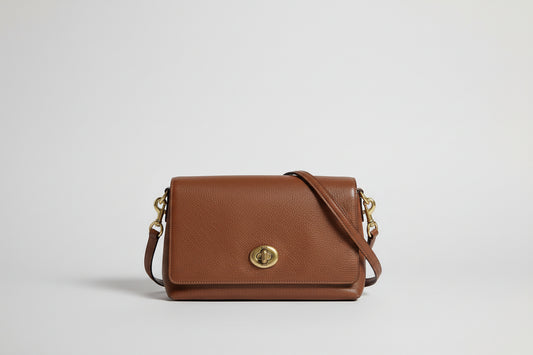 Coach Brown Leather Gold Hardware - Shoulder Crossbody Bag Handbag - USED