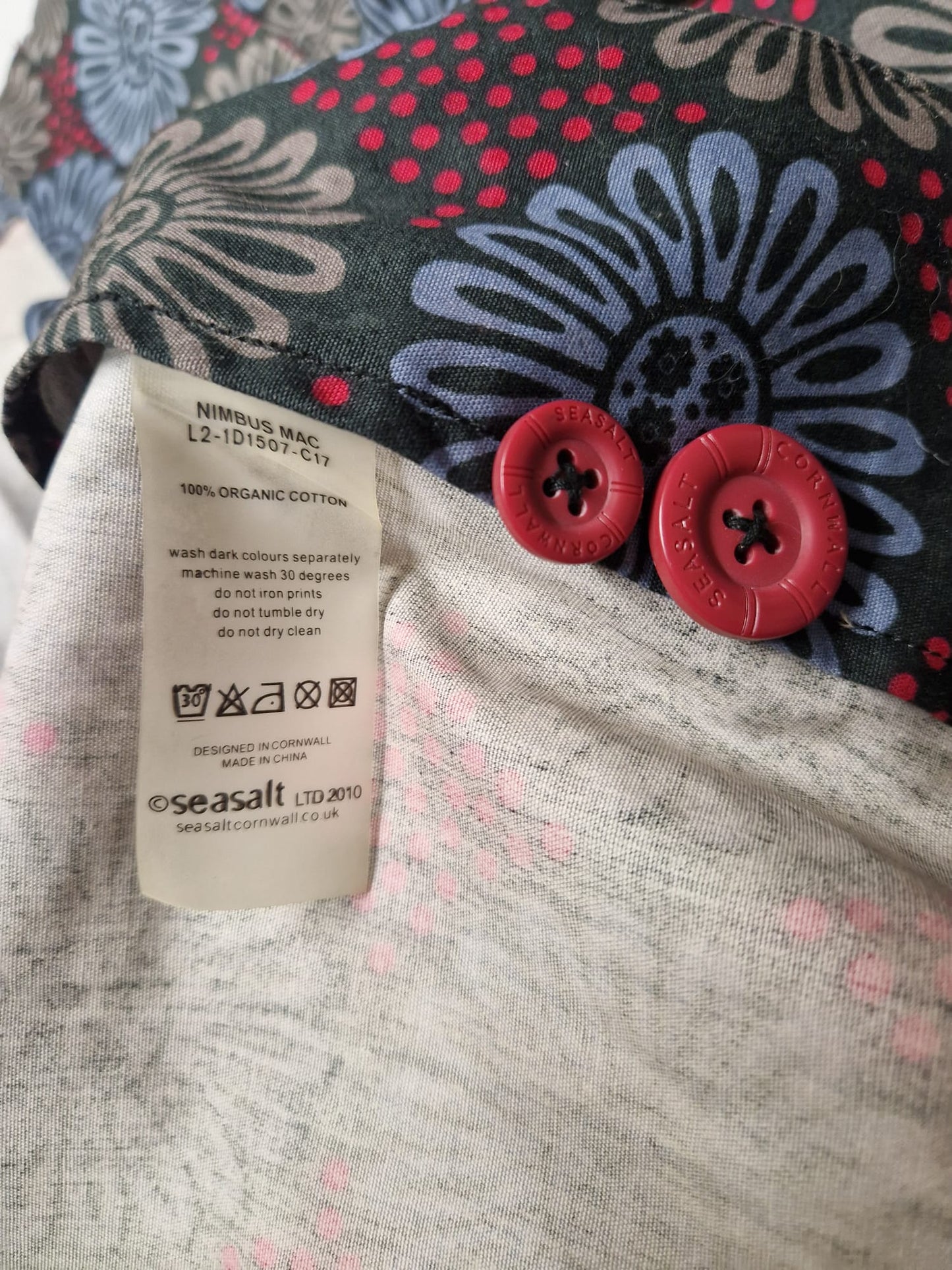 SeaSalt Nimbus Mac Jacket UK 14 EU 42 Buttoned Hooded - USED