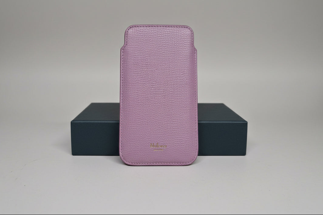 New Mulberry iPhone Cover CC Slip - Lilac Cross Grain Leather - NEW in Box