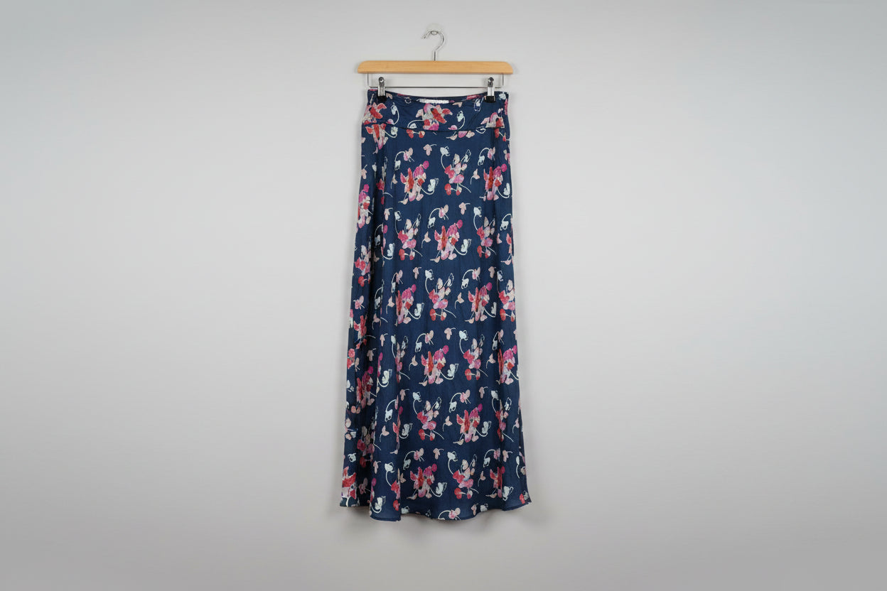 Brora Silk Cotton Floral Skirt Midi Maxi - UK 6 EU 34 - USED