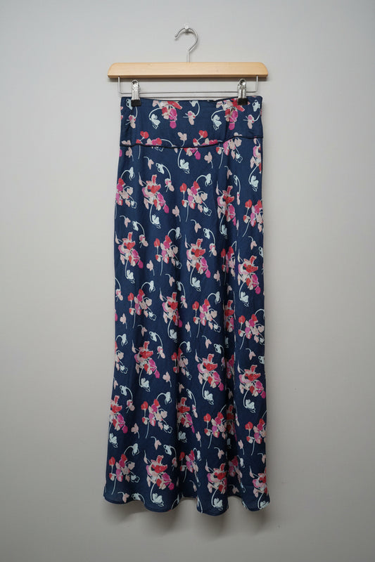 Brora Silk Cotton Floral Skirt Midi Maxi - UK 6 EU 34 - USED