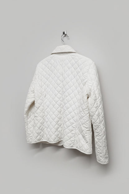 Tommy Hilfiger White Quilted Jacket (L) UK 12 EU 40 Collared Buttoned - USED