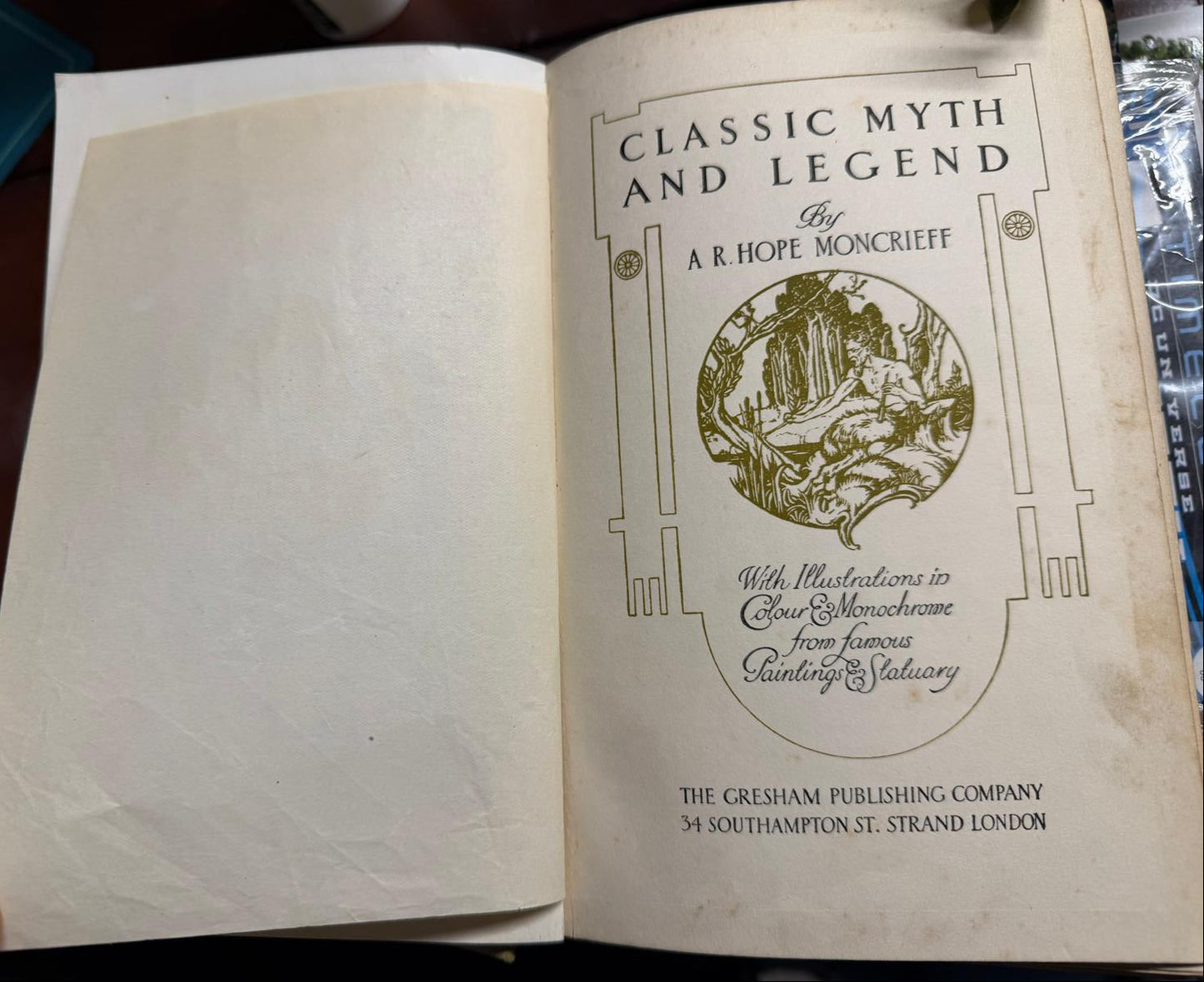 USED - Classic Myth and Legend - A.R. Hope Moncrieff (Gresham, c.1912) Art Nouveau