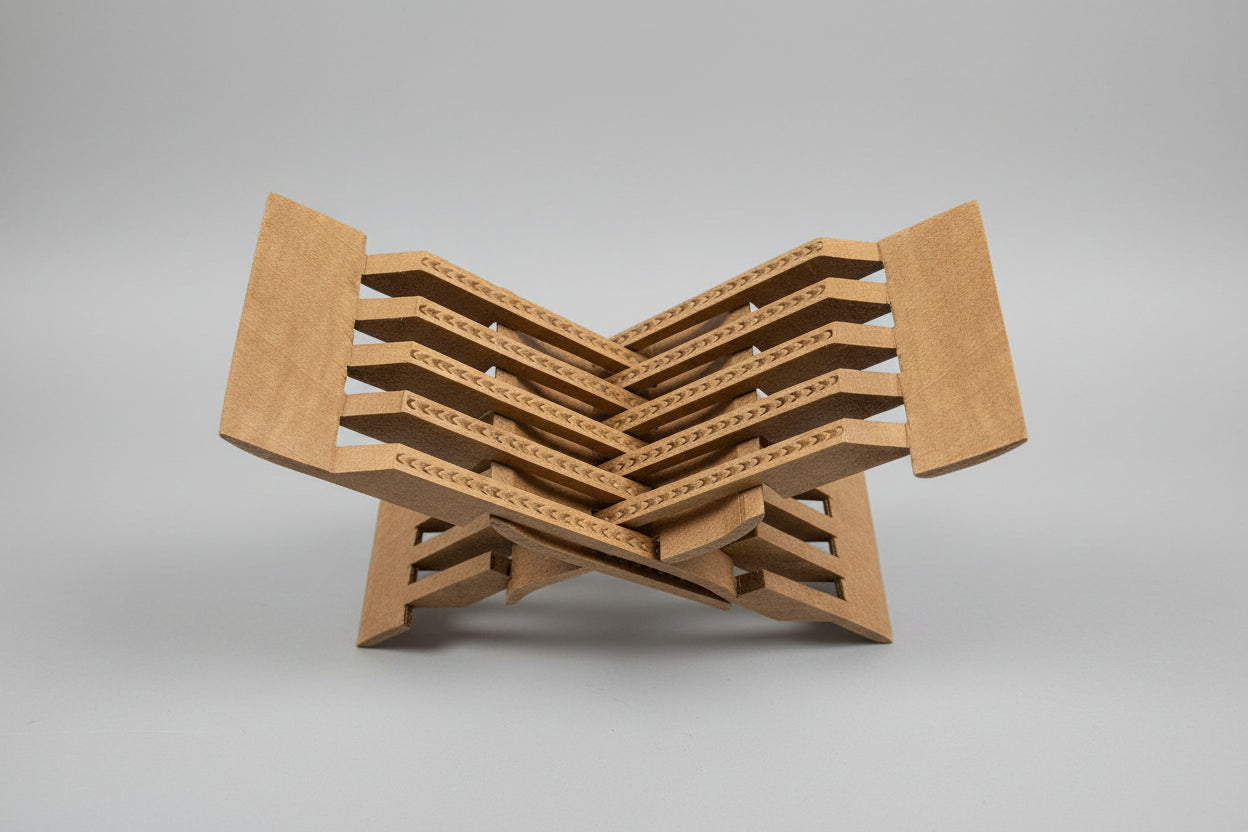 Vintage Hand Carved Wooden Puzzle Book Stand (Used)