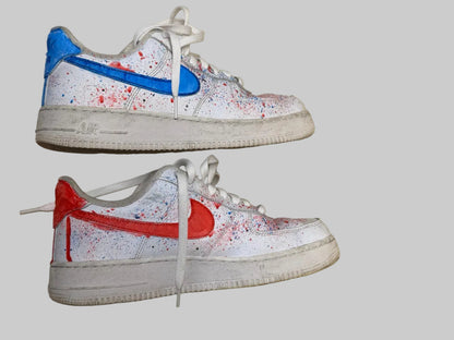 USED - Nike Air Force 1 '07 Low Paint Splatter White UK 9 - 100% charity