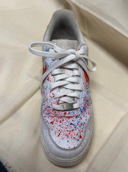 USED - Nike Air Force 1 '07 Low Paint Splatter White UK 9 - 100% charity