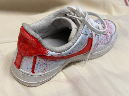 USED - Nike Air Force 1 '07 Low Paint Splatter White UK 9 - 100% charity