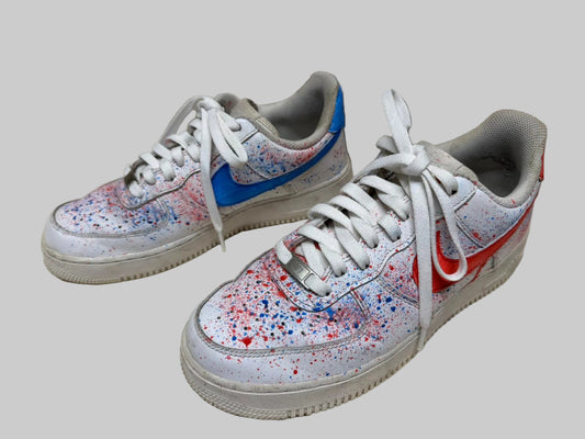 USED - Nike Air Force 1 '07 Low Paint Splatter White UK 9 - 100% charity