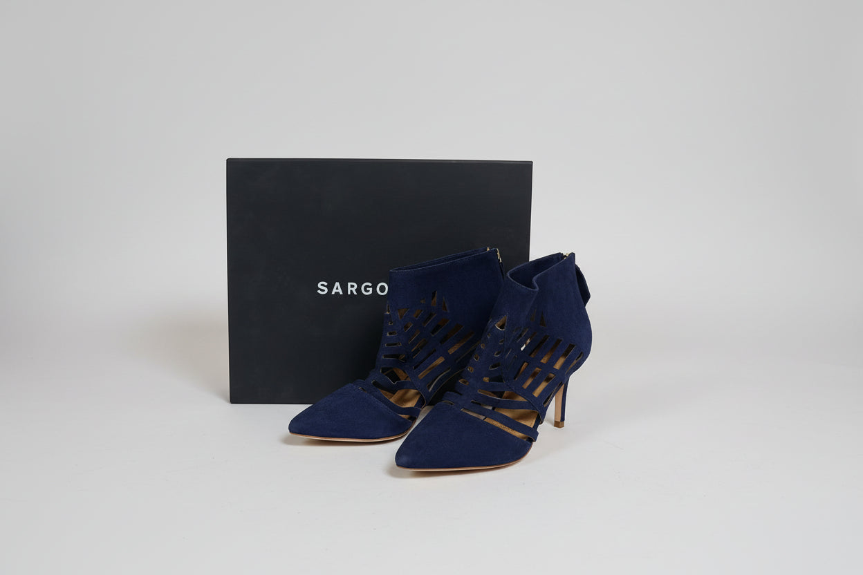 SARGOSSA Navy Blue Heels UK 6 - RRP £290 (used)