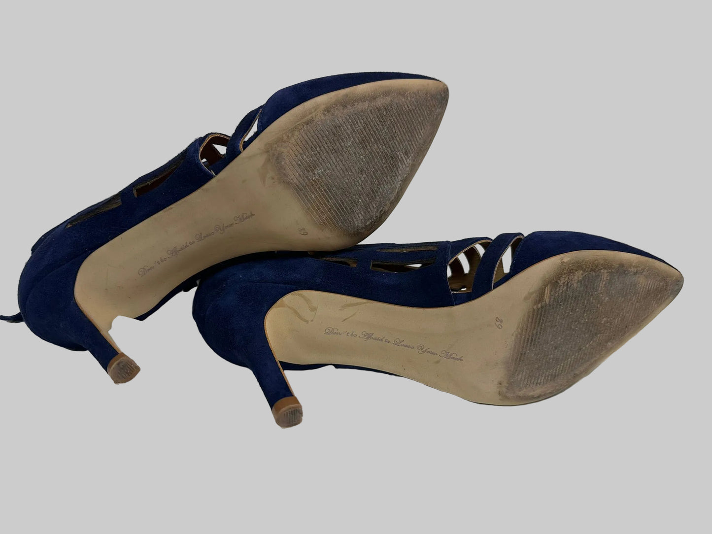 SARGOSSA Navy Blue Heels UK 6 - RRP £290 (used)