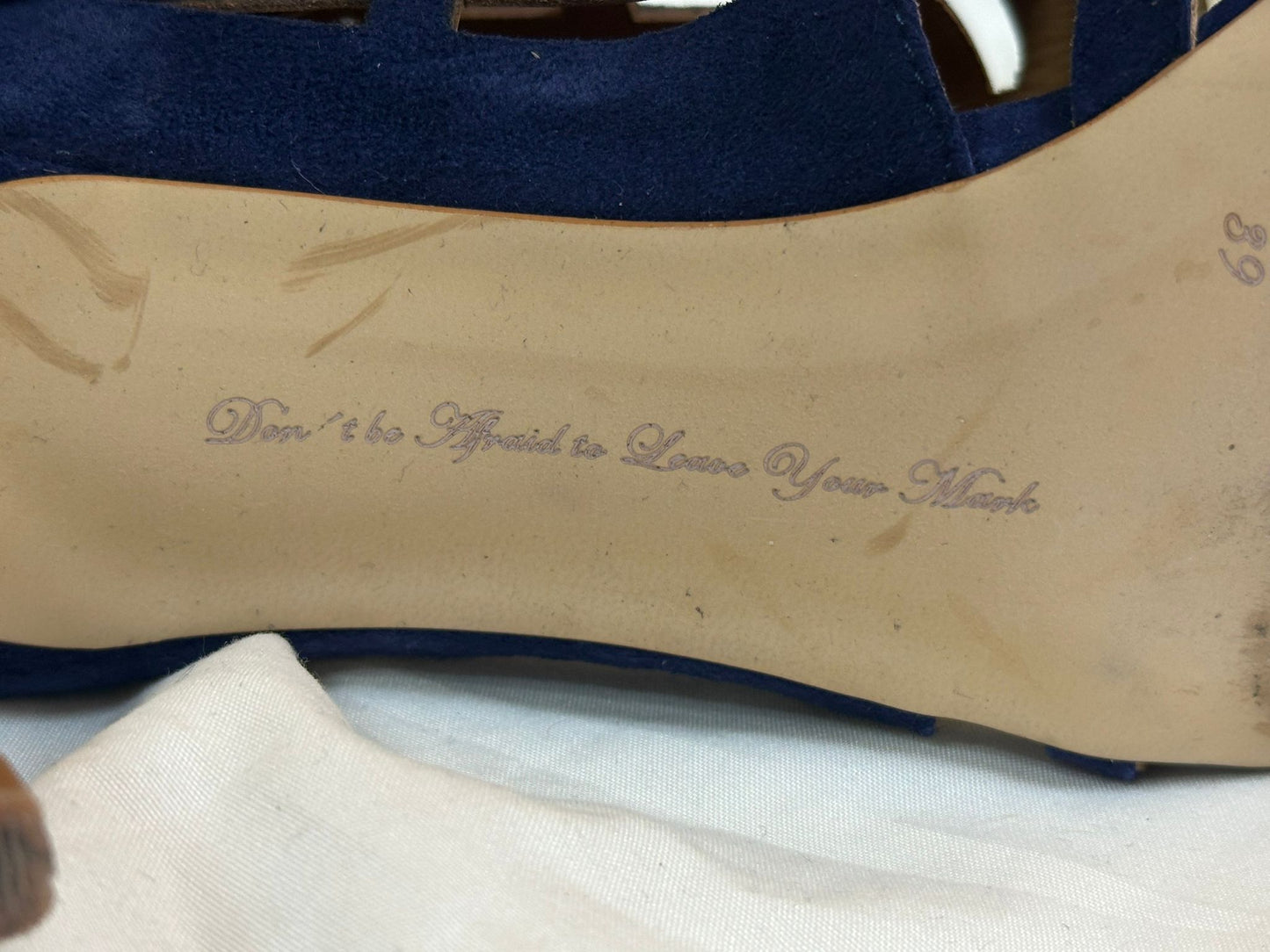 SARGOSSA Navy Blue Heels UK 6 - RRP £290 (used)