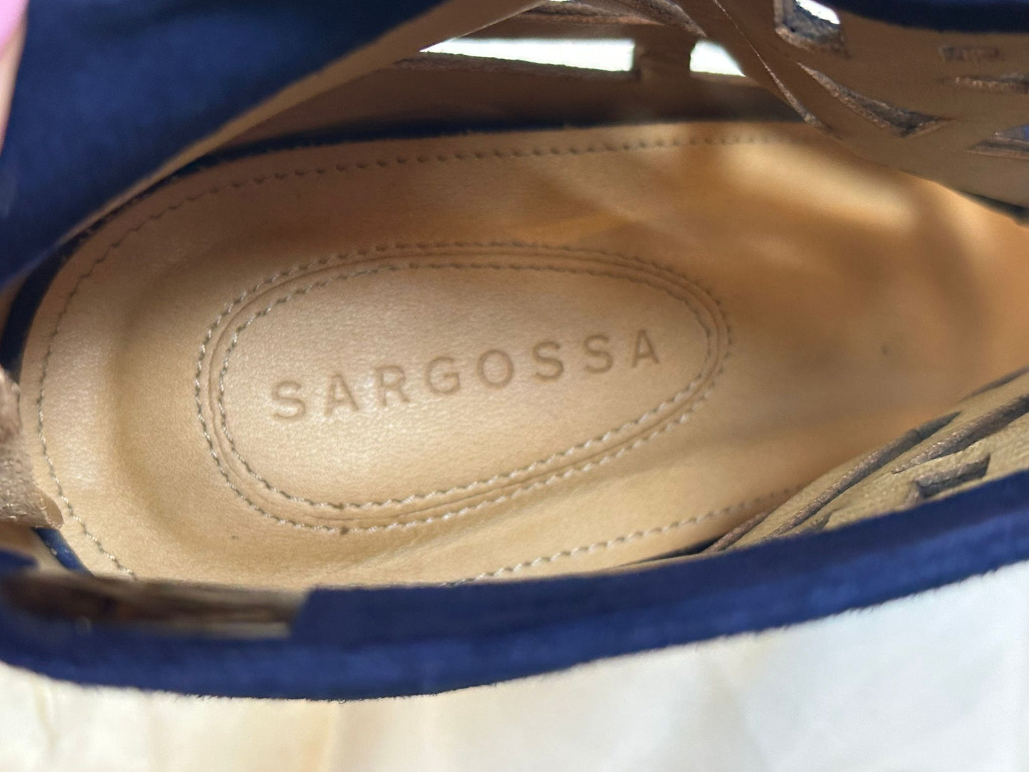 SARGOSSA Navy Blue Heels UK 6 - RRP £290 (used)