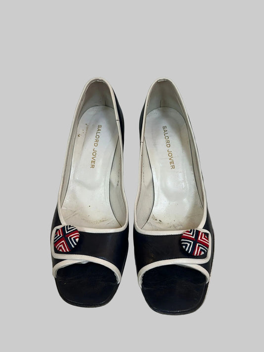 VINTAGE SALORD JOVER - Navy, White, and Red Heels EU Size 39 (used)