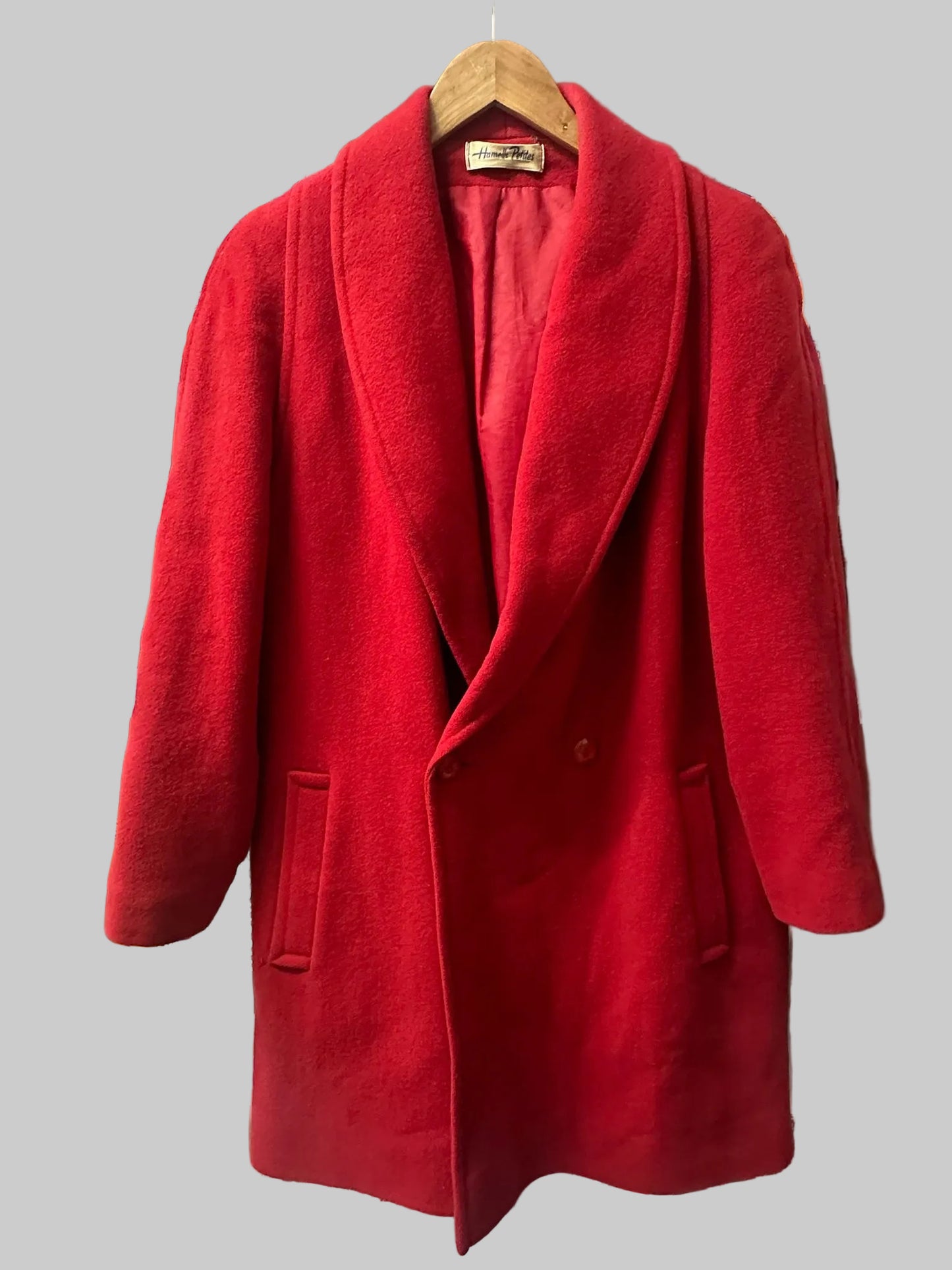 VINTAGE HAMELLS PETITE - Red Pure New Wool Coat (used)