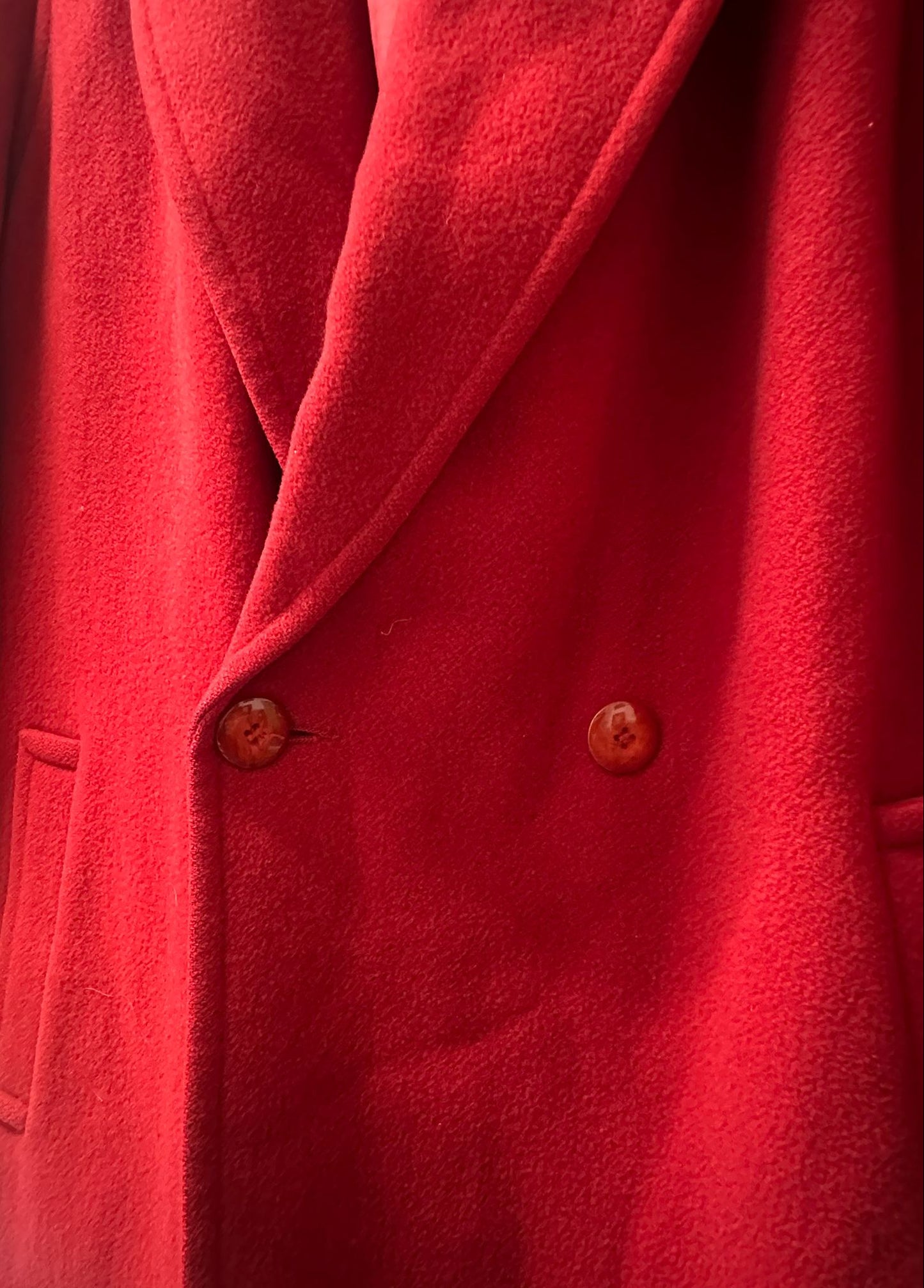 VINTAGE HAMELLS PETITE - Red Pure New Wool Coat (used)