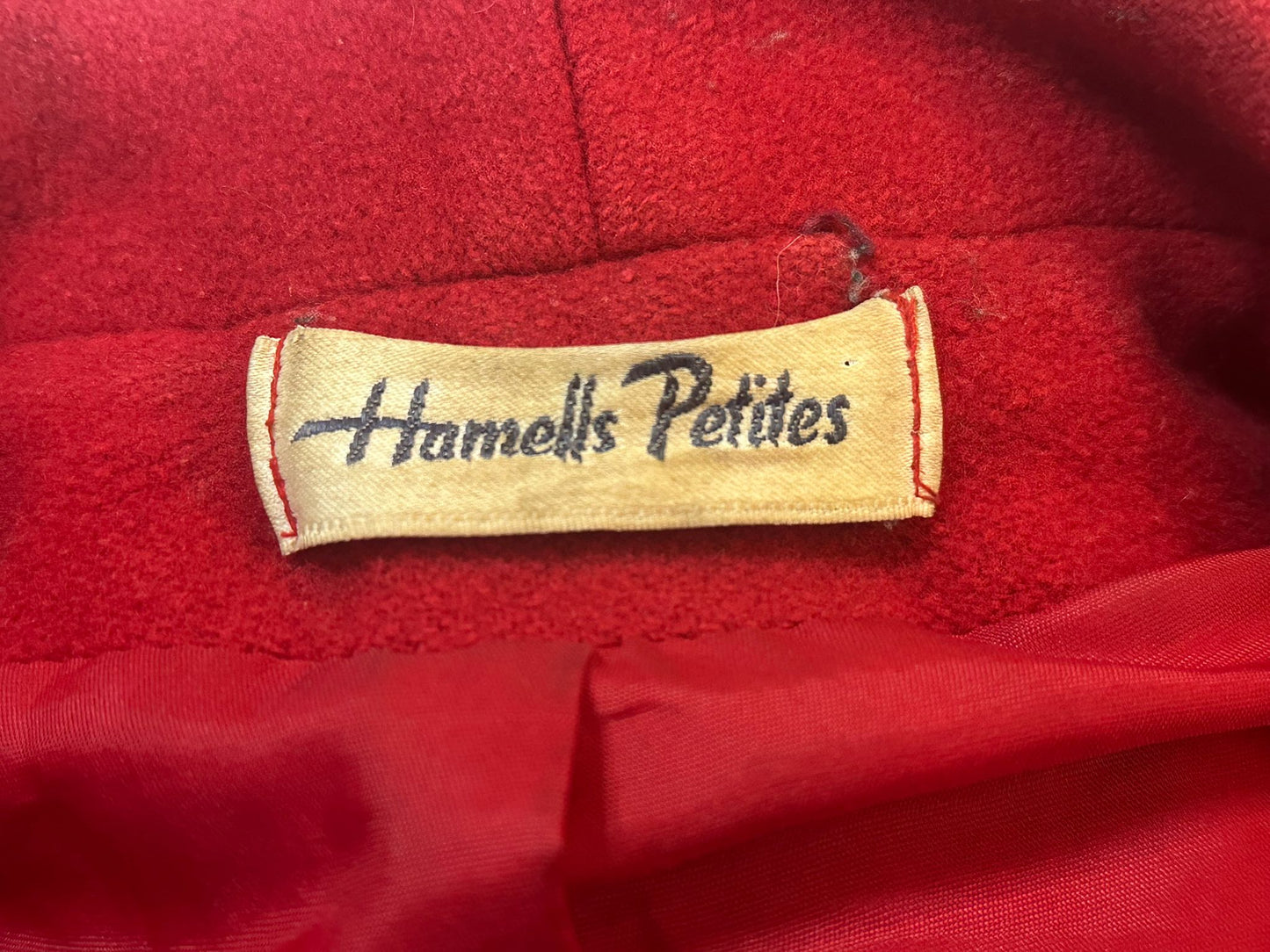 VINTAGE HAMELLS PETITE - Red Pure New Wool Coat (used)