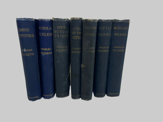 Charles Dickens Vintage Book Set 7 Volumes Chapman & Hall Victorian