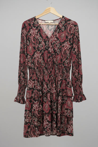 Michael Kors Tiered Printed Crepe Dress