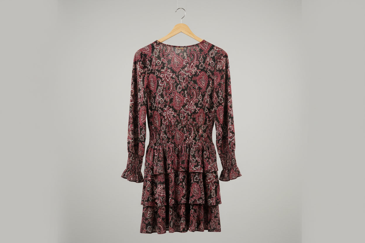 Michael Kors Tiered Printed Crepe Dress