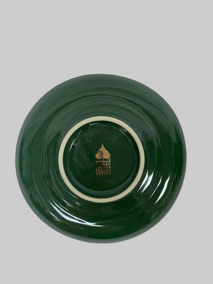 Birchleaf London Pottery Green/ivory espresso cup and saucer set of 4