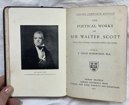 Oxford Edition the poetical works of Sir Walter Scott 1910 Edition