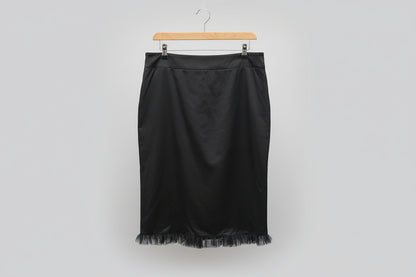 Ted Baker (3) Black Pencil Skirt UK 12 EU 40 - Lace Frill Trim Edge