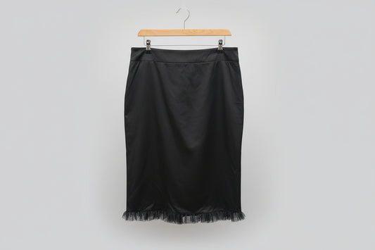 Ted Baker (3) Black Pencil Skirt UK 12 EU 40 - Lace Frill Trim Edge