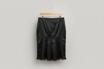 Ted Baker (3) Black Pencil Skirt UK 12 EU 40 - Lace Frill Trim Edge