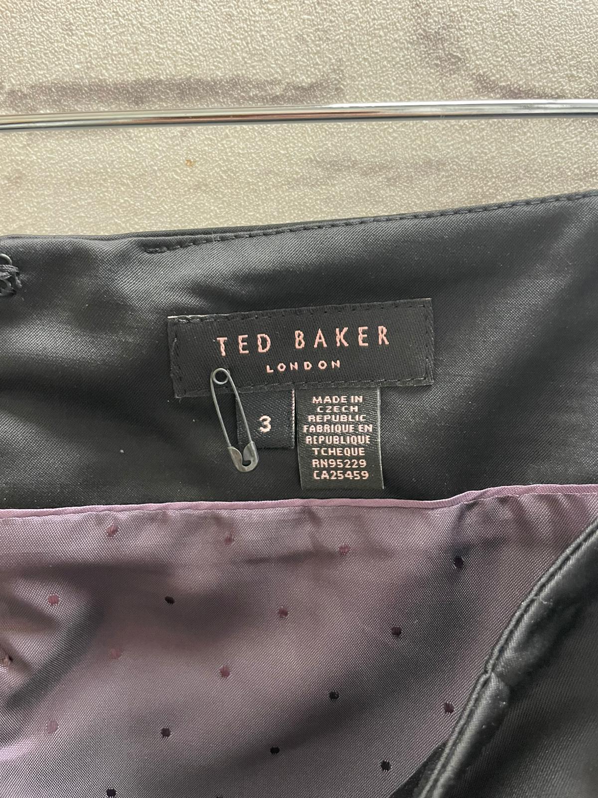 Ted Baker (3) Black Pencil Skirt UK 12 EU 40 - Lace Frill Trim Edge