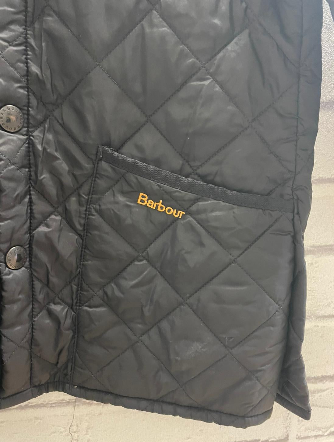 Barbour Men's Quilted Jacket Large Corded Collar Polyester Coat - Small