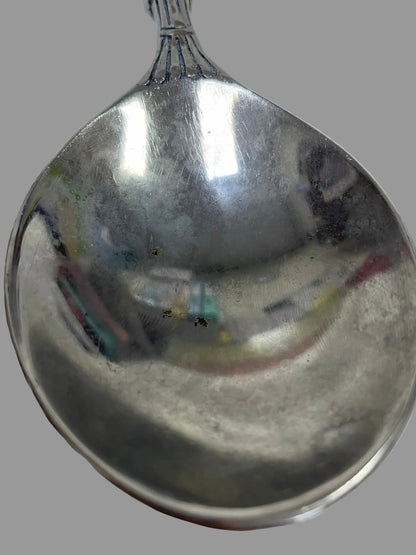 Engraved salad serving spoons with black stone