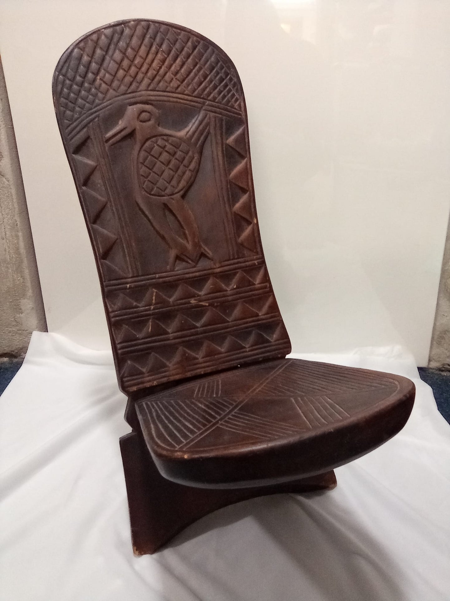 Hand-Carved African Birthing Chair Wooden - Collectible