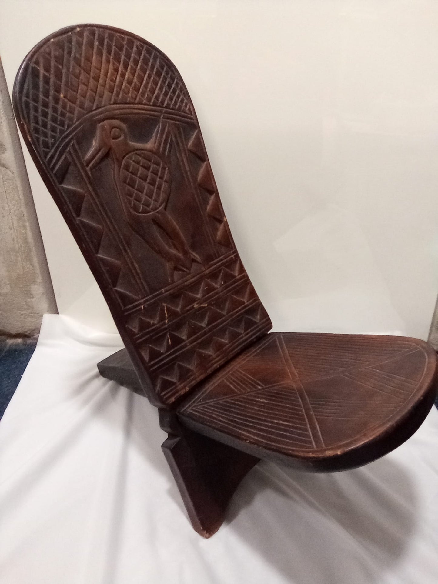 Hand-Carved African Birthing Chair Wooden - Collectible