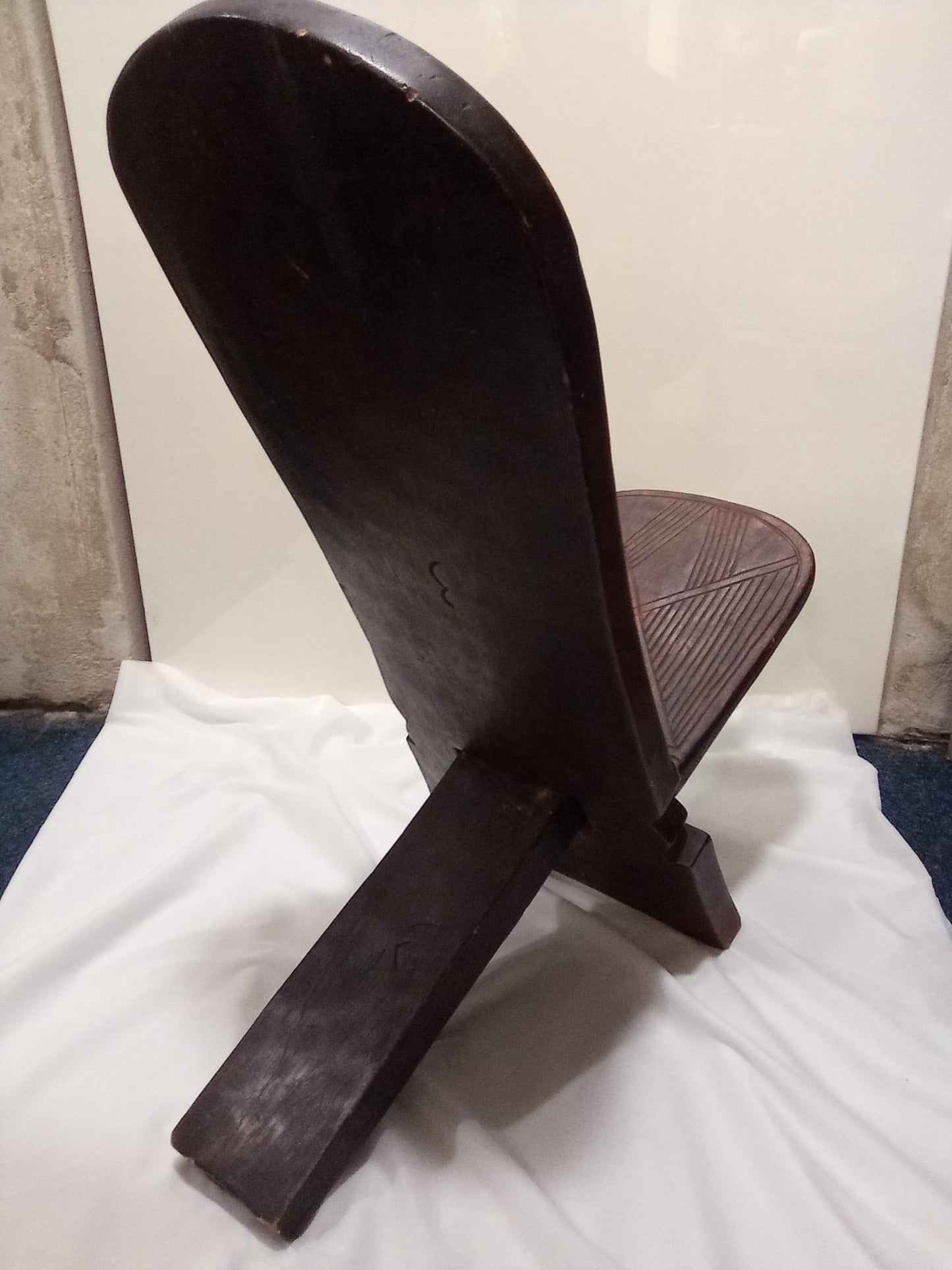 Hand-Carved African Birthing Chair Wooden - Collectible