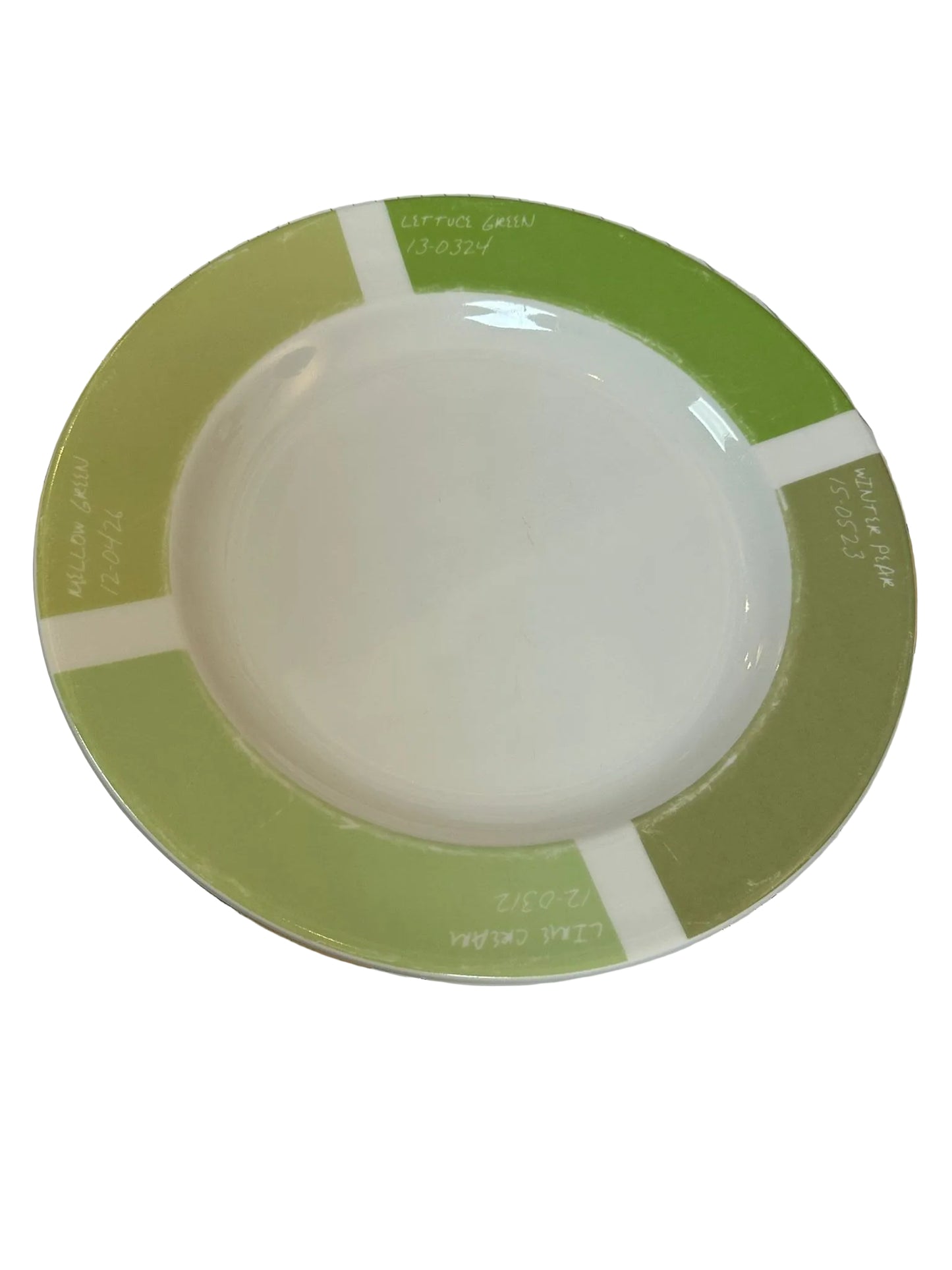 PANTONE UNIVERSE by FISHS EDDY 9" Green Colour Wheel Plates x 2 (USED)