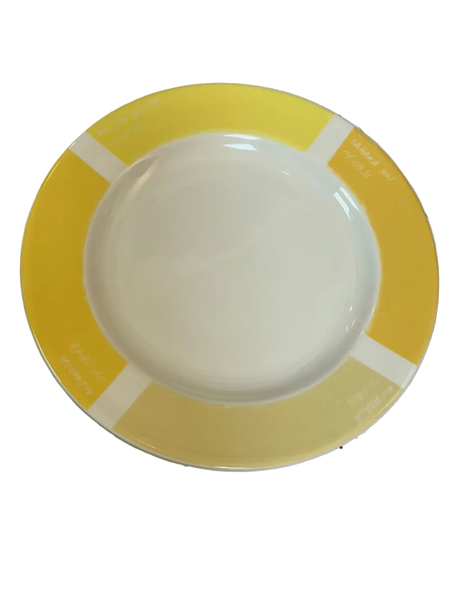 PANTONE UNIVERSE by FISHS EDDY 9" Yellow Colour Wheel Plates x 2 (USED)