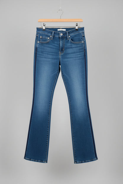 Ladies Levi Strauss Blue Jeans - UK 8 EU 36 Straight Kick-Flare