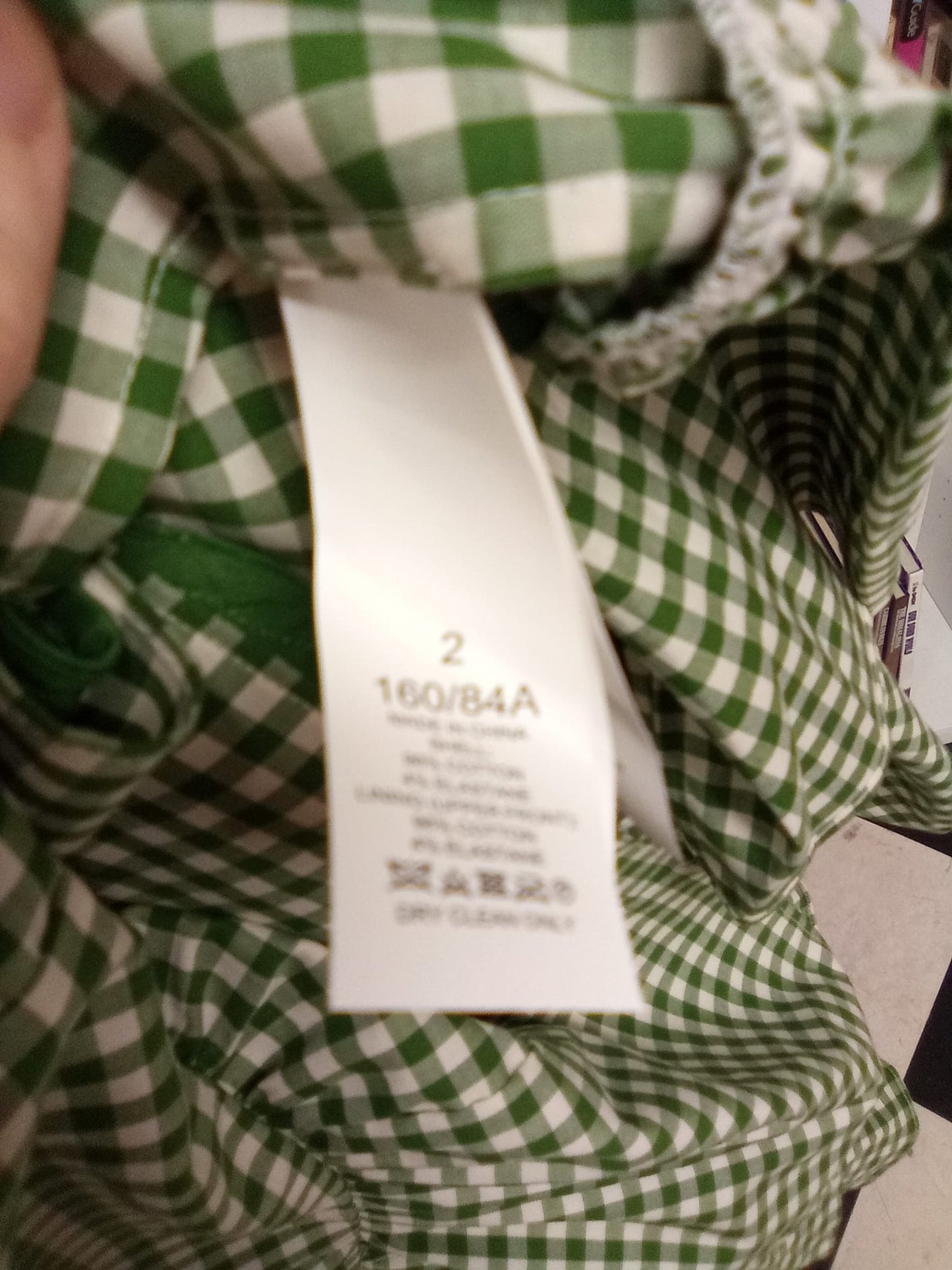 Kate Spade Green Gingham Dress UK 6 EU 34 V-Neck Ruffle Frill Hem