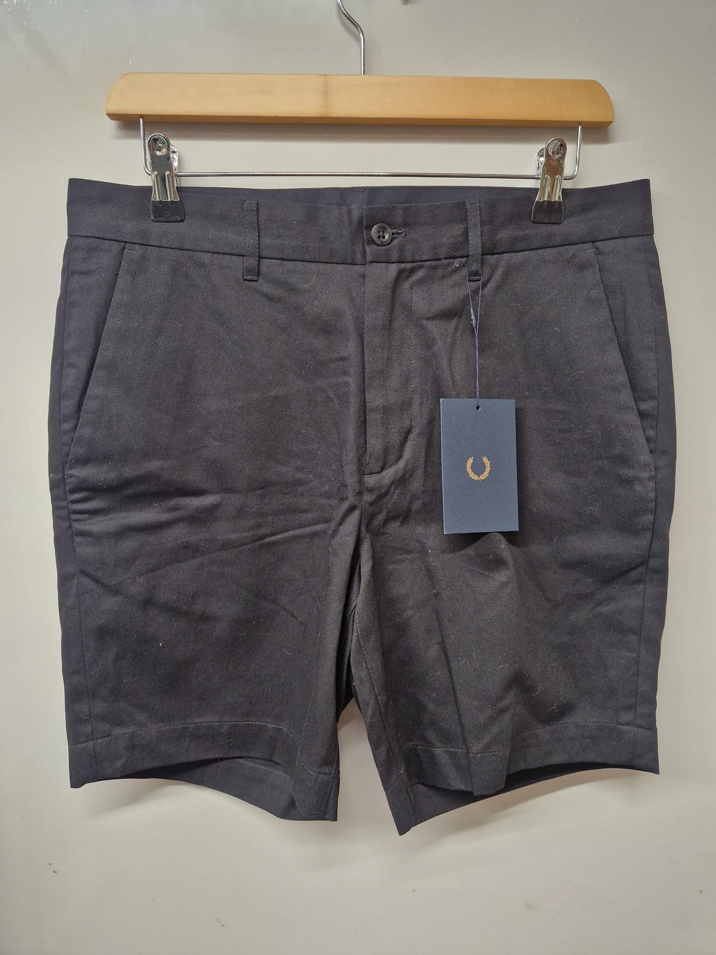 FRED PERRY Men's Black Classic Chino Shorts SIZE 32" BNWT