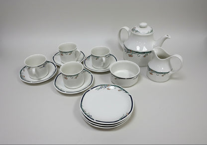 Royal Daulton 'Juno' Tea Set - 15 Piece Set - Cups, Saucers, Teapot & Jug