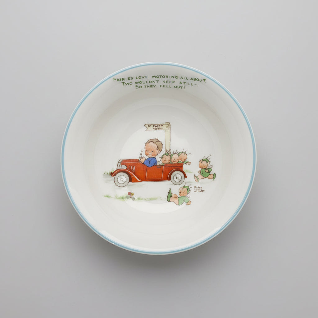 Mabel Lucie Atwell 'To Fairy Town' Shelly Bowl - Collectible - Ceramic
