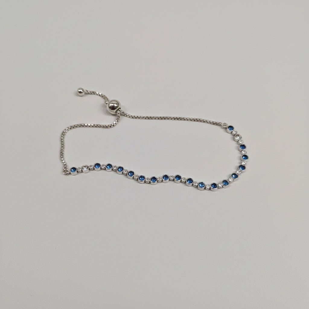 Pandora Sparkling Blue and Clear Slider Bracelet